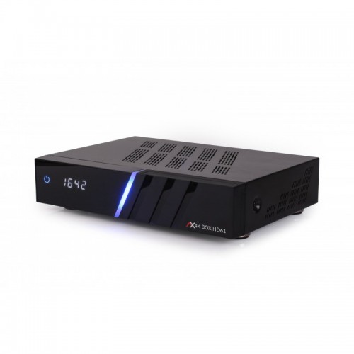 Receptor de satélite AX HD60 4K UHD 2160p E2 Linux 1xDVB-S2X Incluye Cable HDMI Incluye Barra WLAN Anadol® preprogramado para Astra & Hotbird 