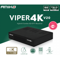 AMIKO VIPER 4K V20 UHD COMBO 1X DVB-S2X + 1X DVB-T2/C