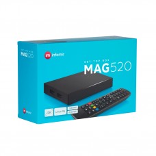 MAG 520w3 Original Infomir Linux 4K IPTV Set TOP Box with Built-In DUAL WiFi 5G (802.11ac 2T2R) HEVC H.265 UK Power Supply