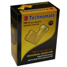 Technomate TM-4 Super High Gain Gold 0.1dB QUAD LNB HD Ready