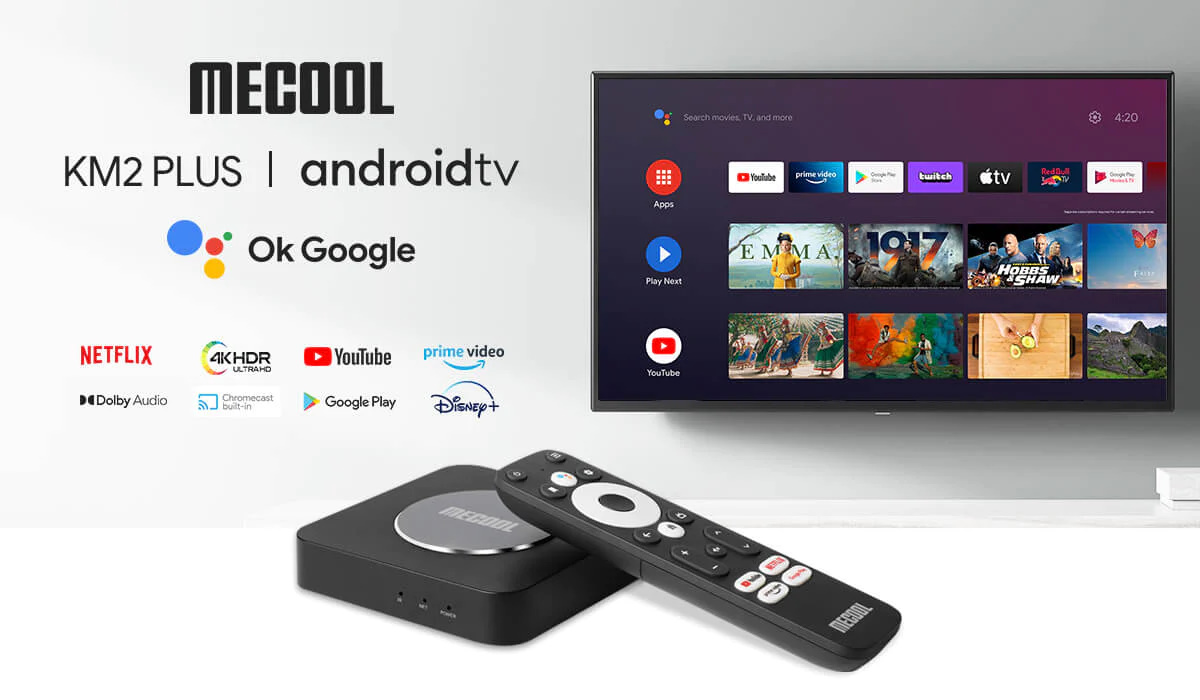 MECOOL KM2 PLUS Android 11 TV OS 4K MEDIA STREAMER - NETFLIX 4K